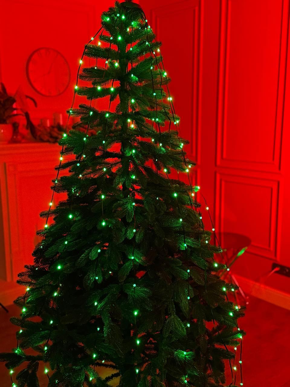 Розумна гірлянда Smart 250 LED довжина 2,5 м з керуванням зі смартфона зелена, мультиколор