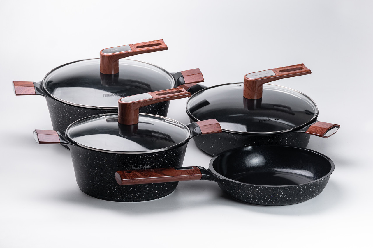 Набір для приготування з антипригарним покриттям 4 предмети, чорний