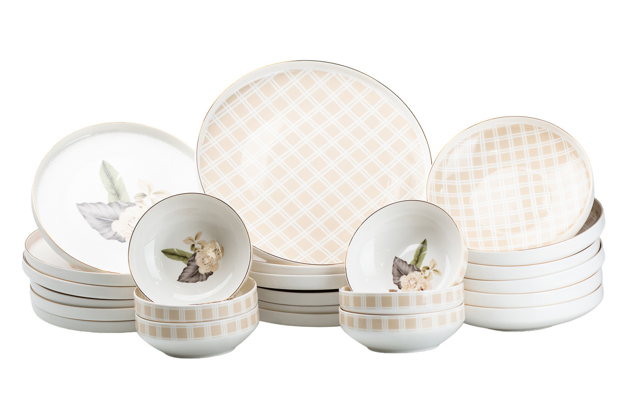 Столовий сервіз на 6 персон керамічний рожевий