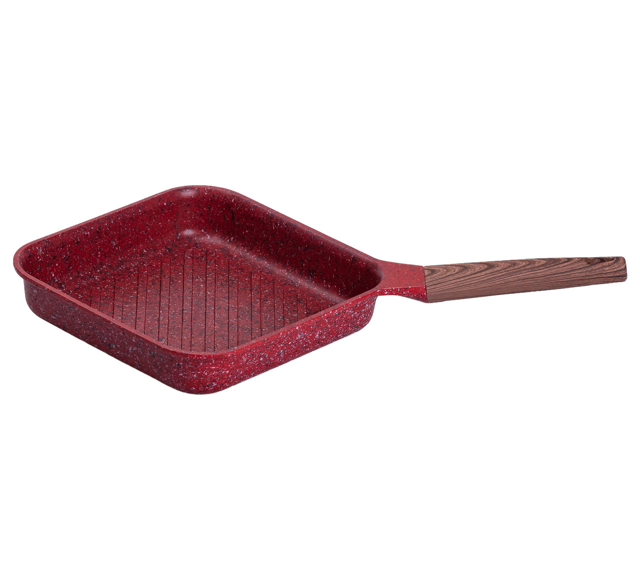 Сковорода-гриль алюмінієва, квадратна, 2,5 л, з антипригарним покриттям, 24 см MGC Red