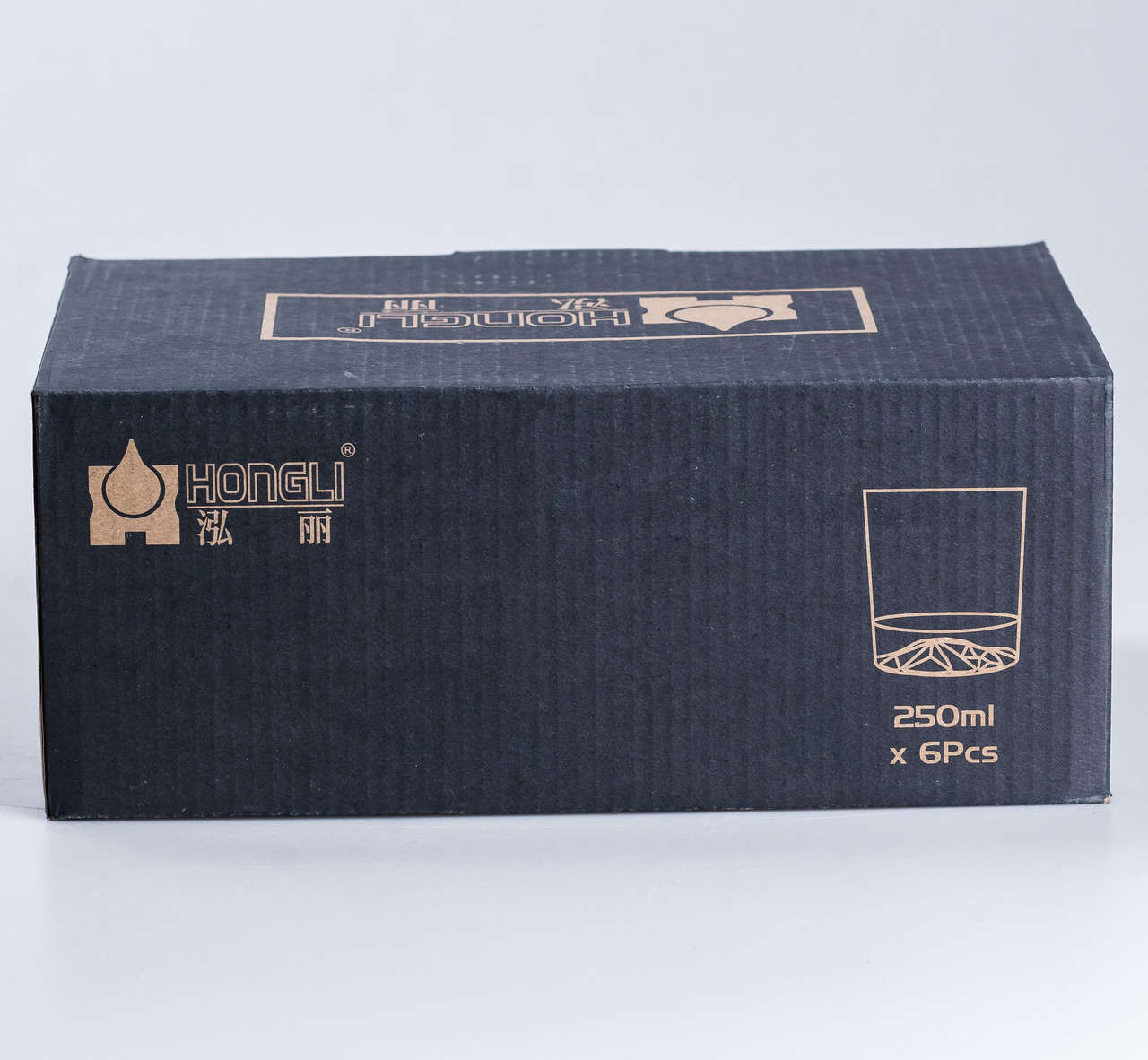 Набір склянок скляний 6 шт по 250 мл прозорий прозорий