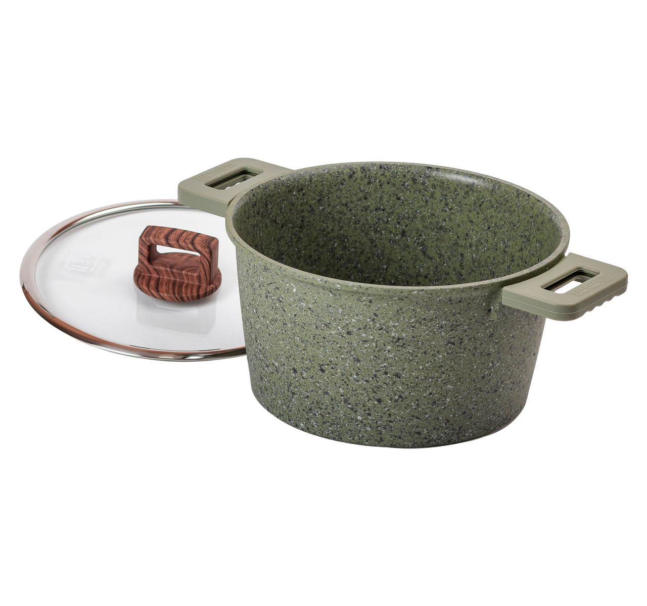 Алюмінієва каструля об'ємом 5,3 л з кришкою Ø 24 см з антипригарним покриттям MGC