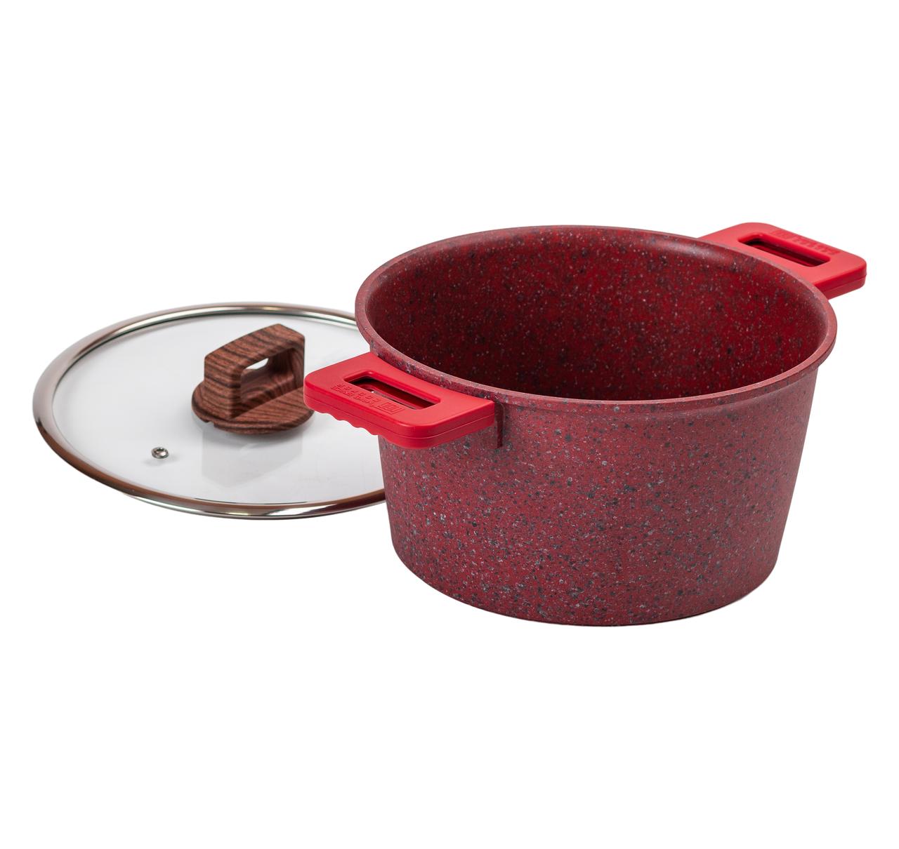 Алюмінієва каструля об'ємом 5,3 л з кришкою Ø 24 см з антипригарним покриттям MGC