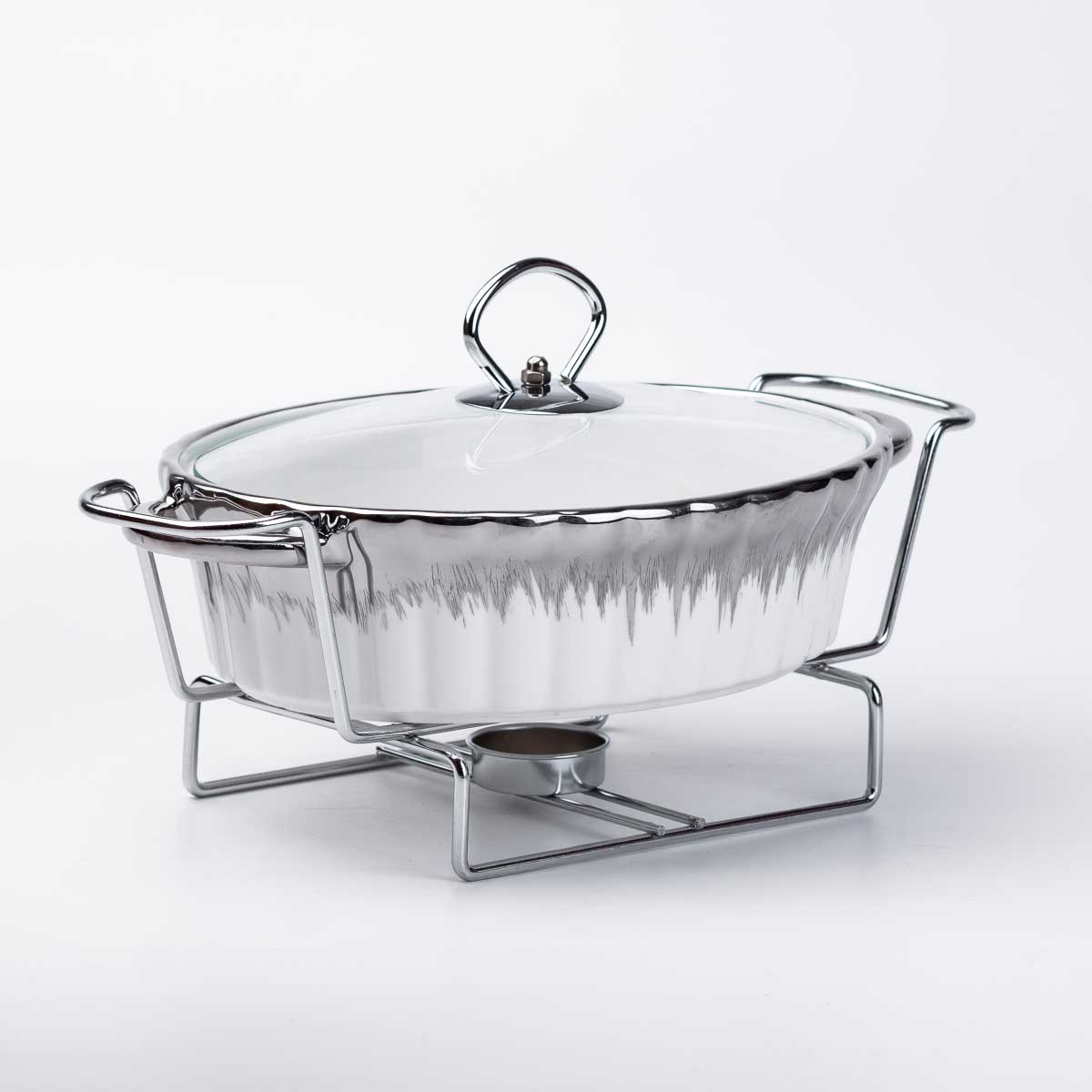 Марміт керамічний на 1 л овальний з підігрівом 31×19×13 см