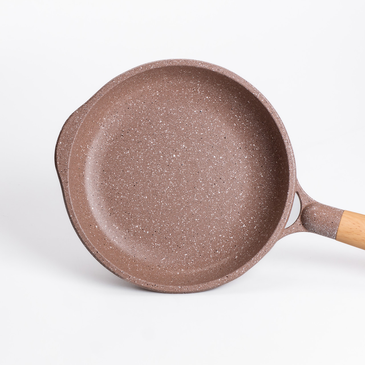 Алюмінієва сковорідка 1,4 л, мармурове антипригарне покриття, Ø 22 см, товсте дно, кавовий MGC