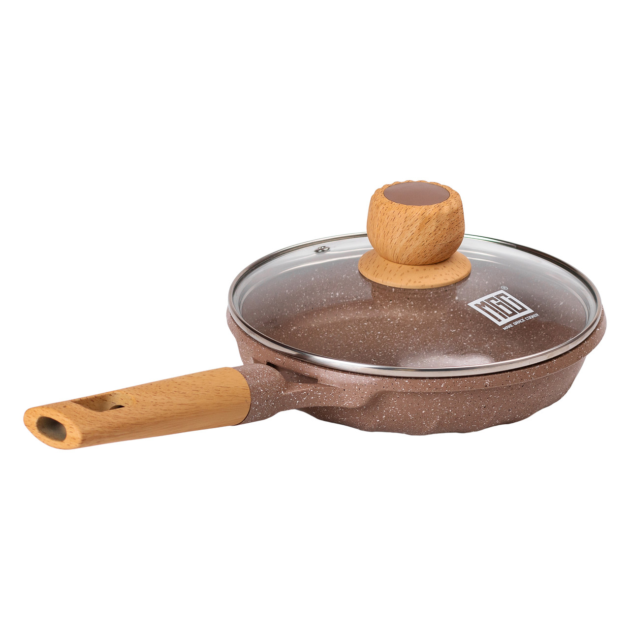 Мармурова алюмінієва сковорода з антипригарним покриттям 1 літр Ø 20 см кавова MGC