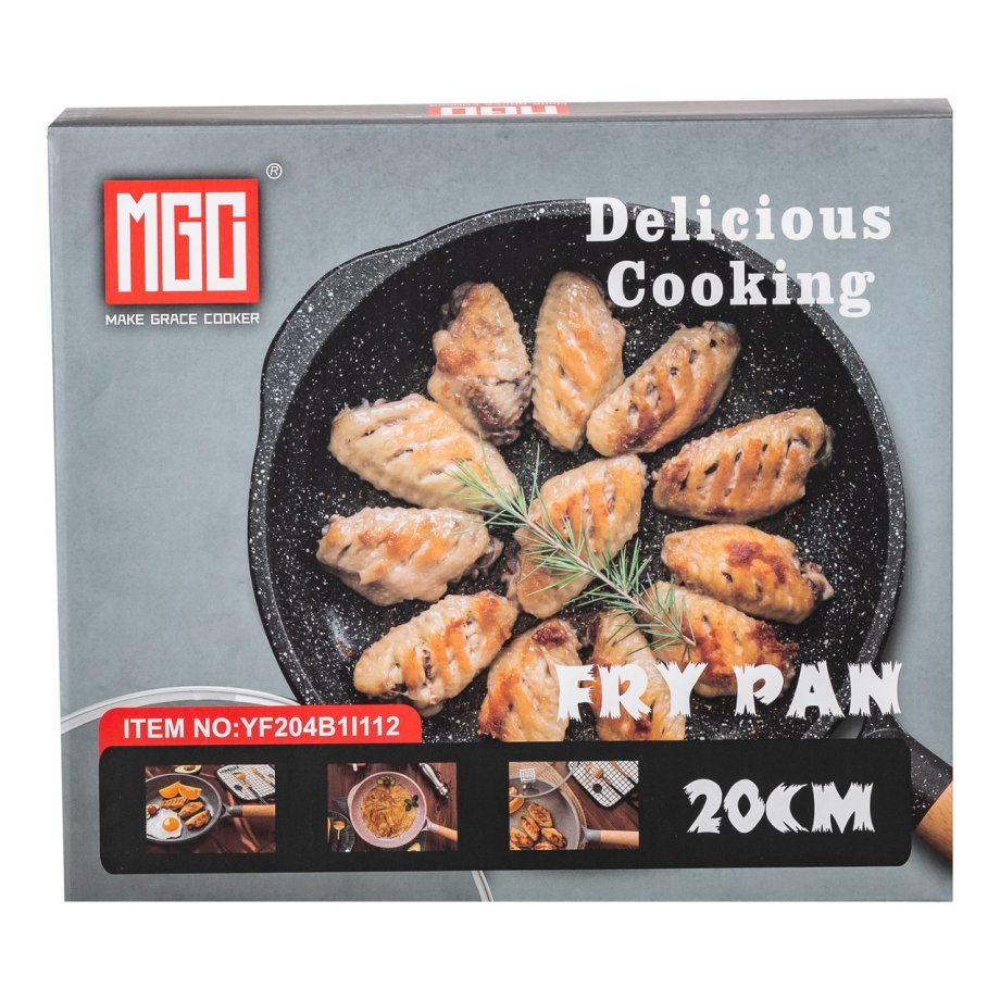 Мармурова алюмінієва сковорода з антипригарним покриттям 1 літр Ø 20 см кавова MGC