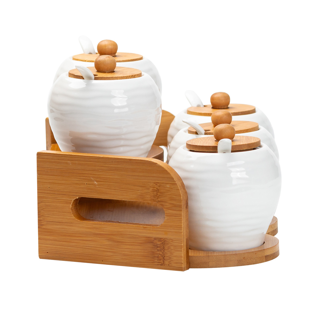 Набір банок для сипучих продуктів з 5 штук по 250 мл керамічний