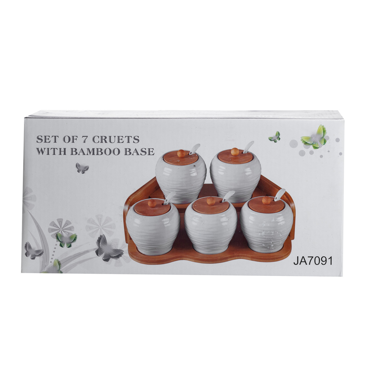 Набір банок для сипучих продуктів з 5 штук по 250 мл керамічний