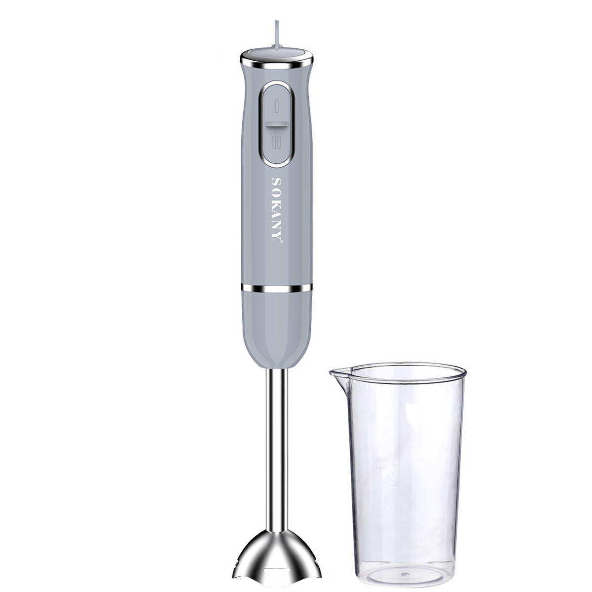 Блакитний занурювальний блендер Sokany 300 Вт із чашею 600 мл для збивання, змішування та подрібнення