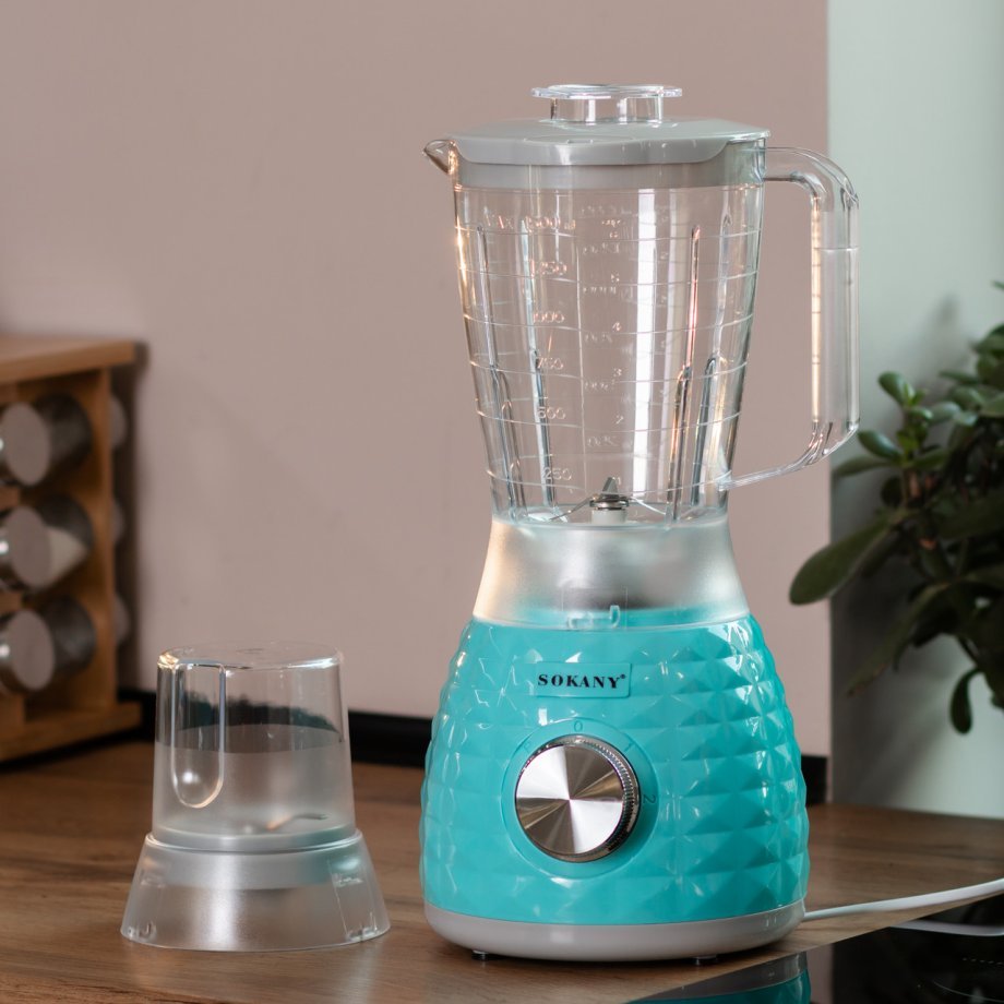 Блендер з чашею об&apos;ємом 1,5 л та кавомолкою 500 2-швидкісний Sokany