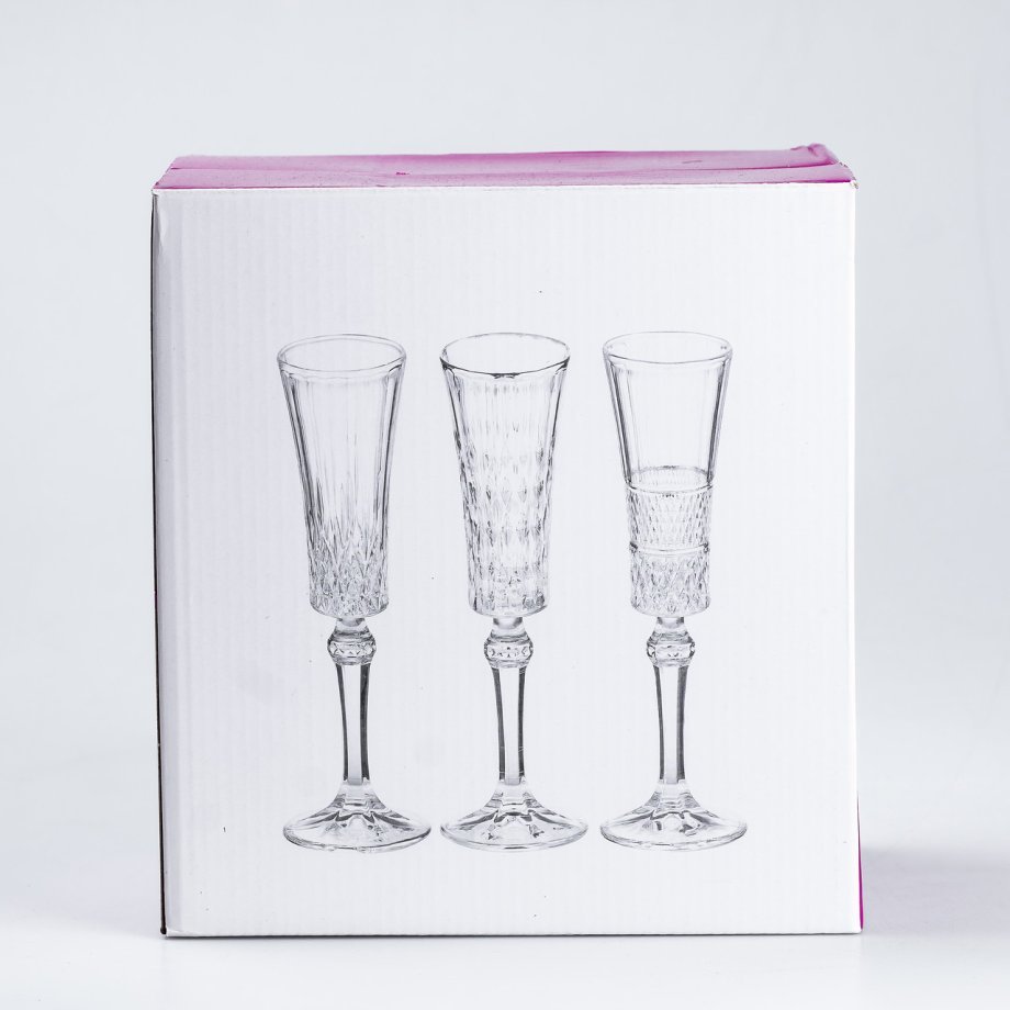 Келихи для шампанського на високій ніжці 6 штук по 145 мл