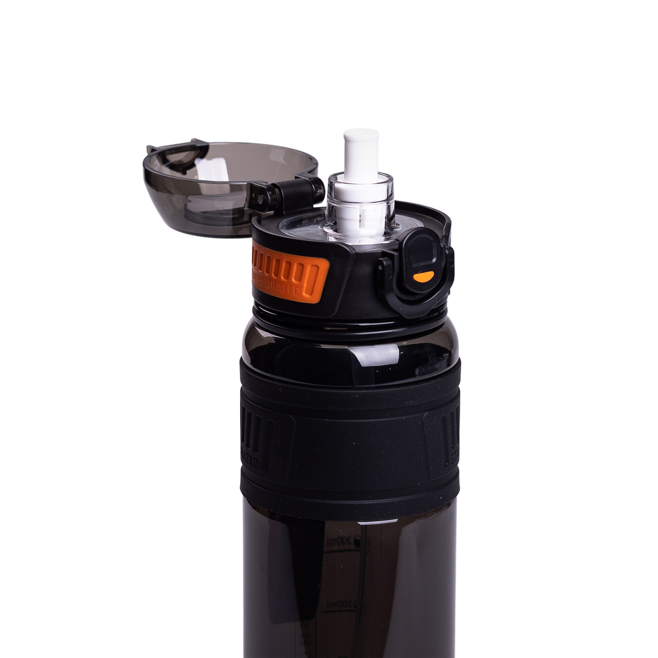 Пляшка для води Houo спортивна 1 літр з фліп кришкою чорна