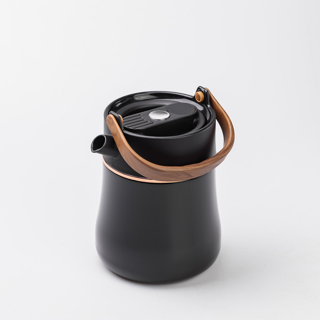 Чайник термос із датчиком температури та вакуумною ізоляцією 700 мл чорний