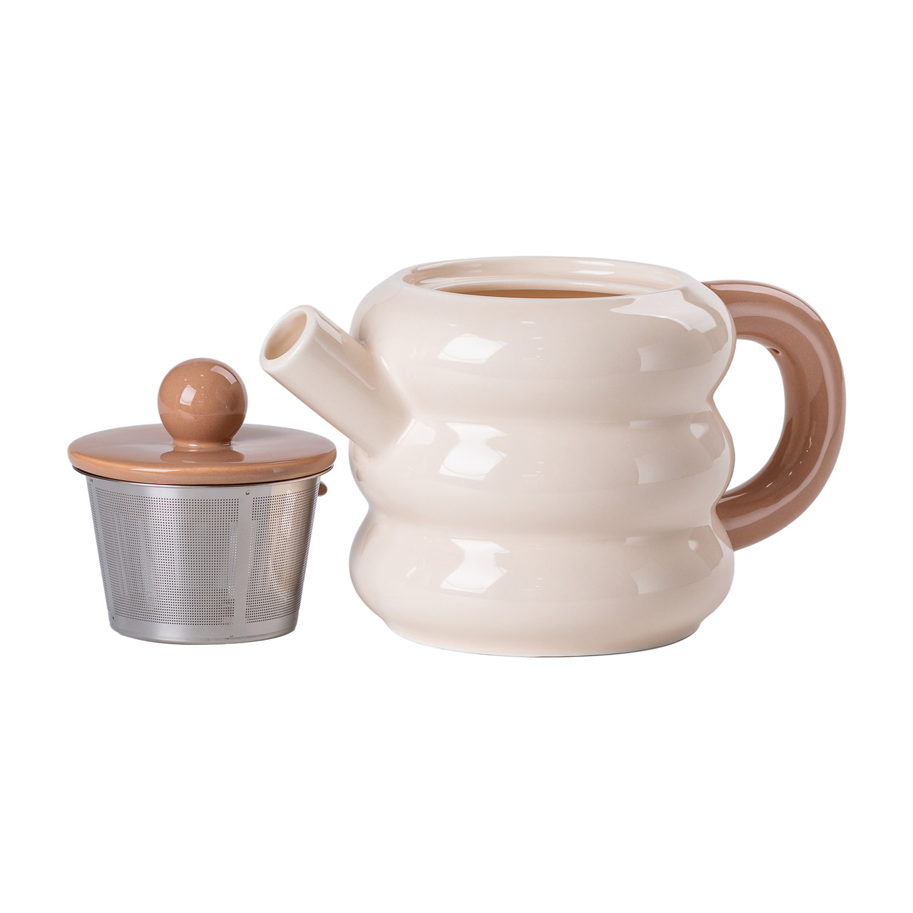 Чайний сервіз на 6 персон з 2-ярусною бамбуковою підставкою