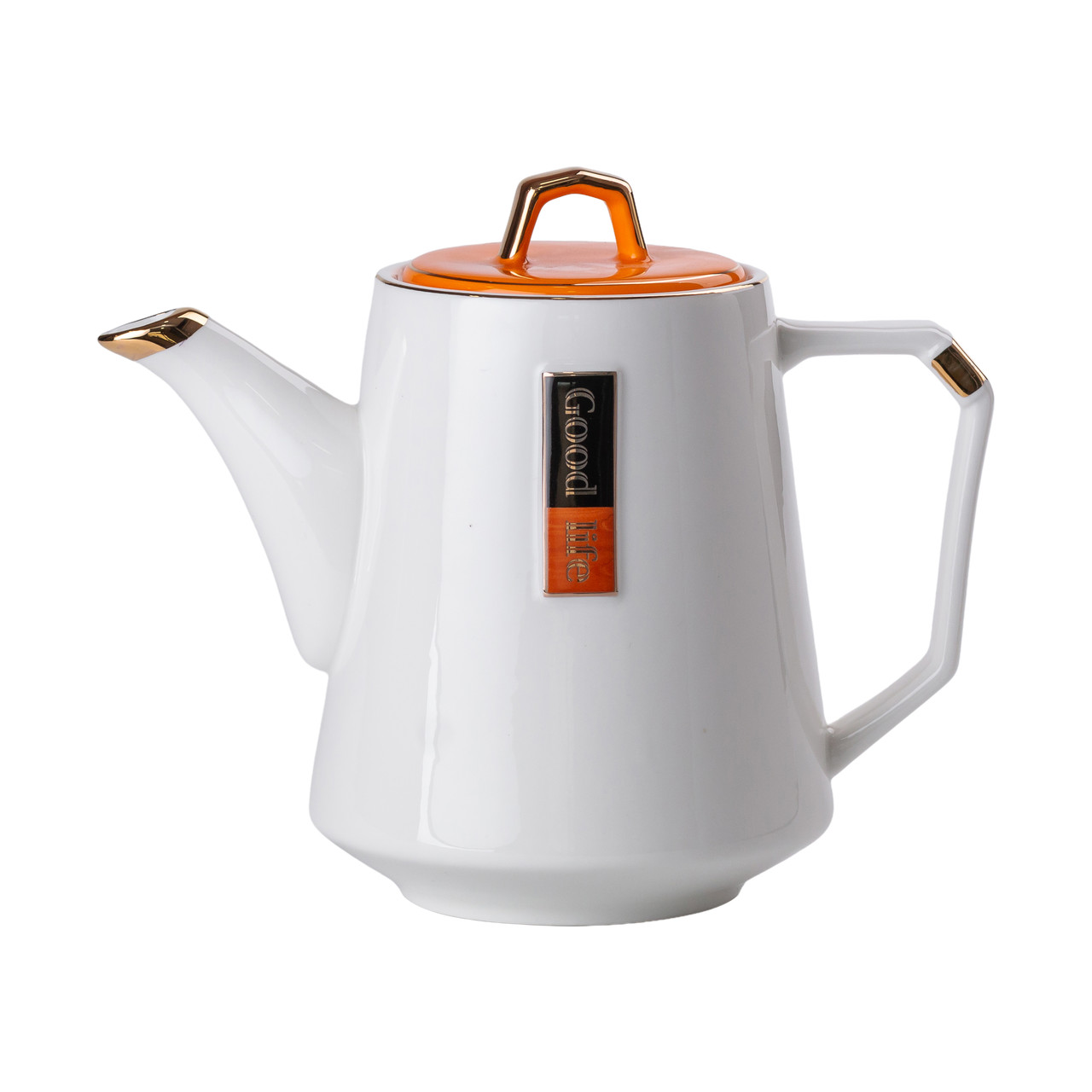 Чайний сервіз на 6 персон із керамічною підставкою Orange