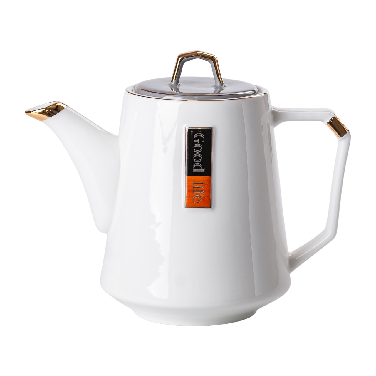 Чайний сервіз на 6 персон з керамічною підставкою, сірий.