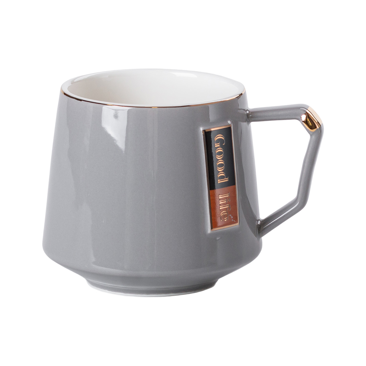 Чайний сервіз на 6 персон з керамічною підставкою, сірий.