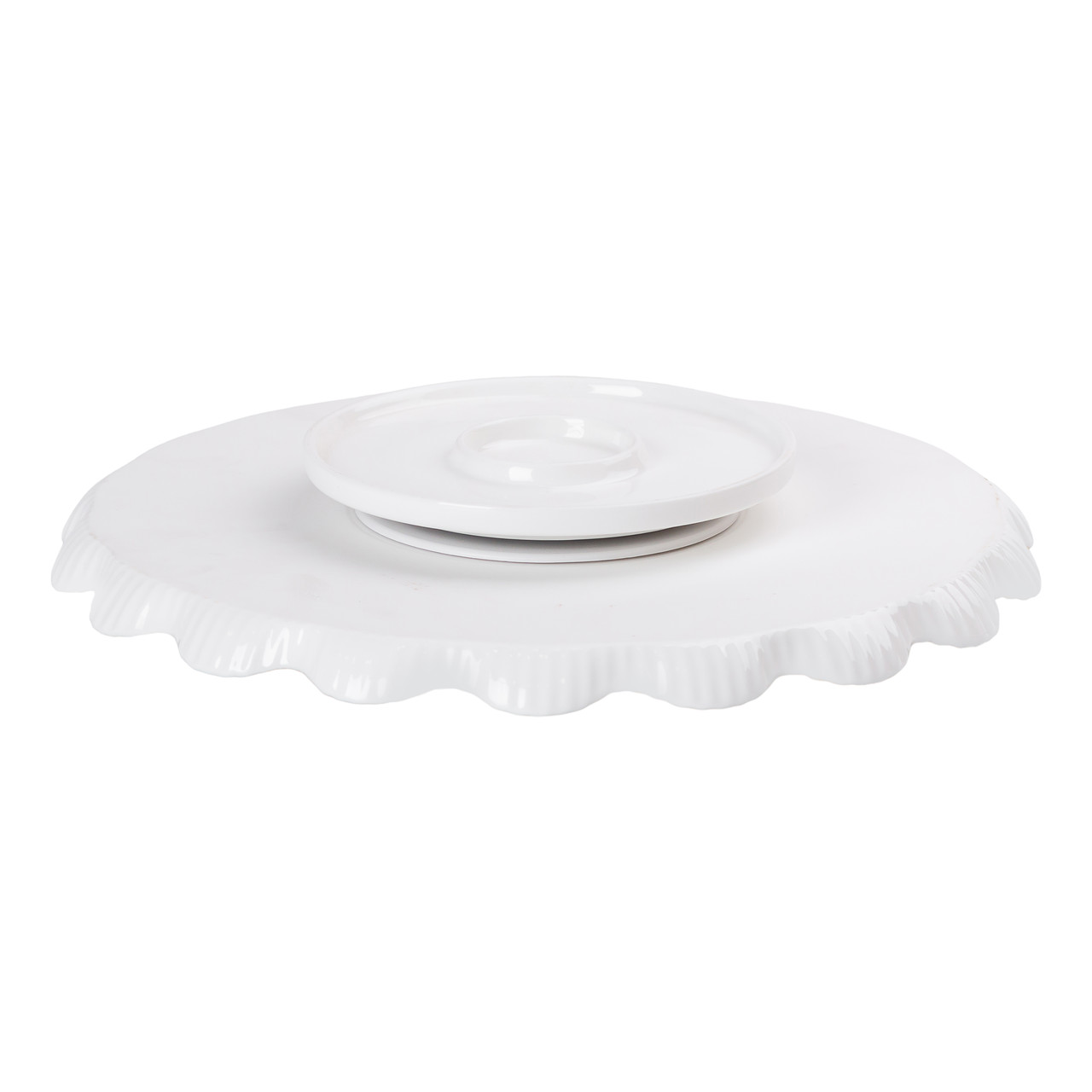 Чайний набір на 6 персон, із заварювальним чайником і підставкою, білий.