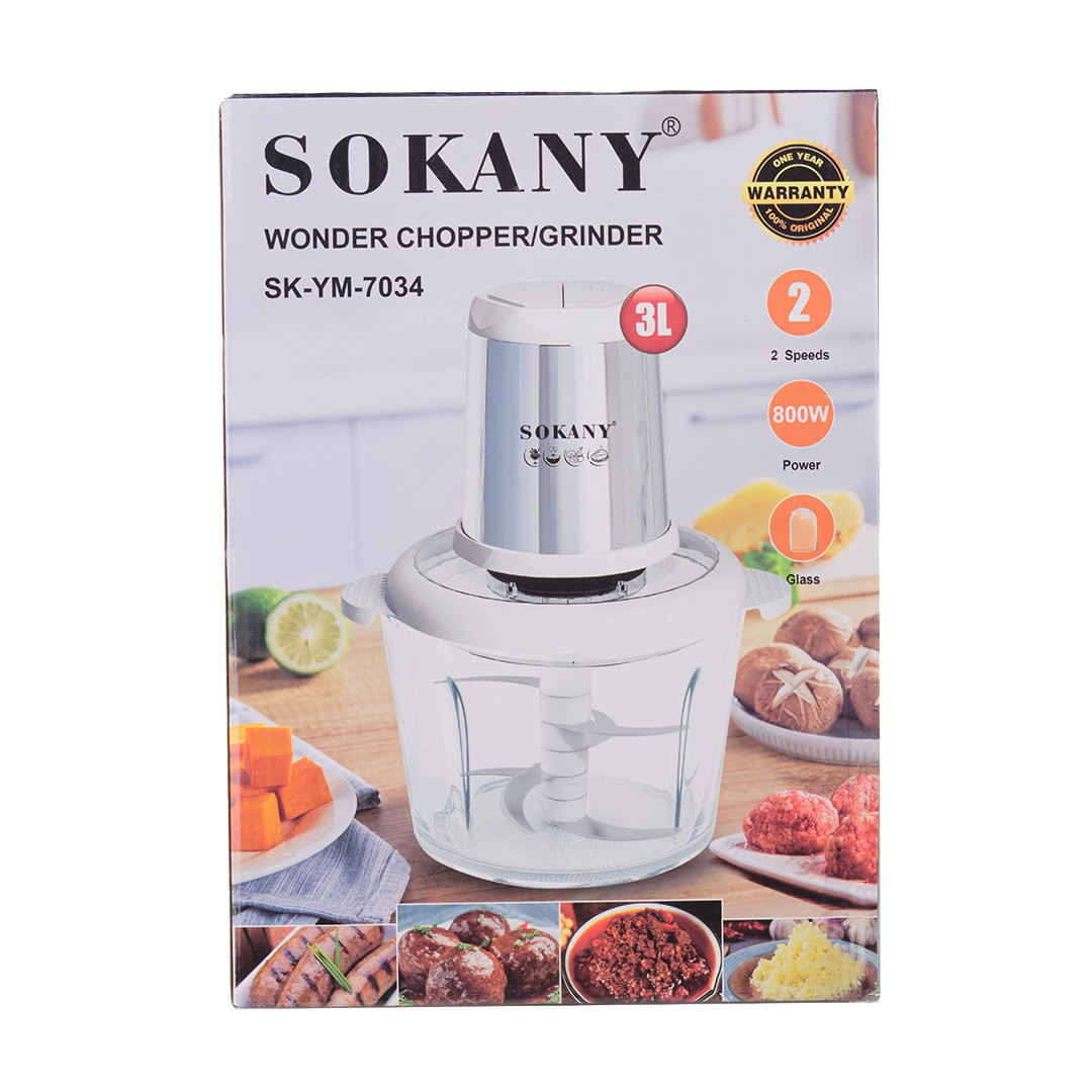 Чопер подрібнювач Sokany SKYM7034WST з чашею 3 літри 800 Вт