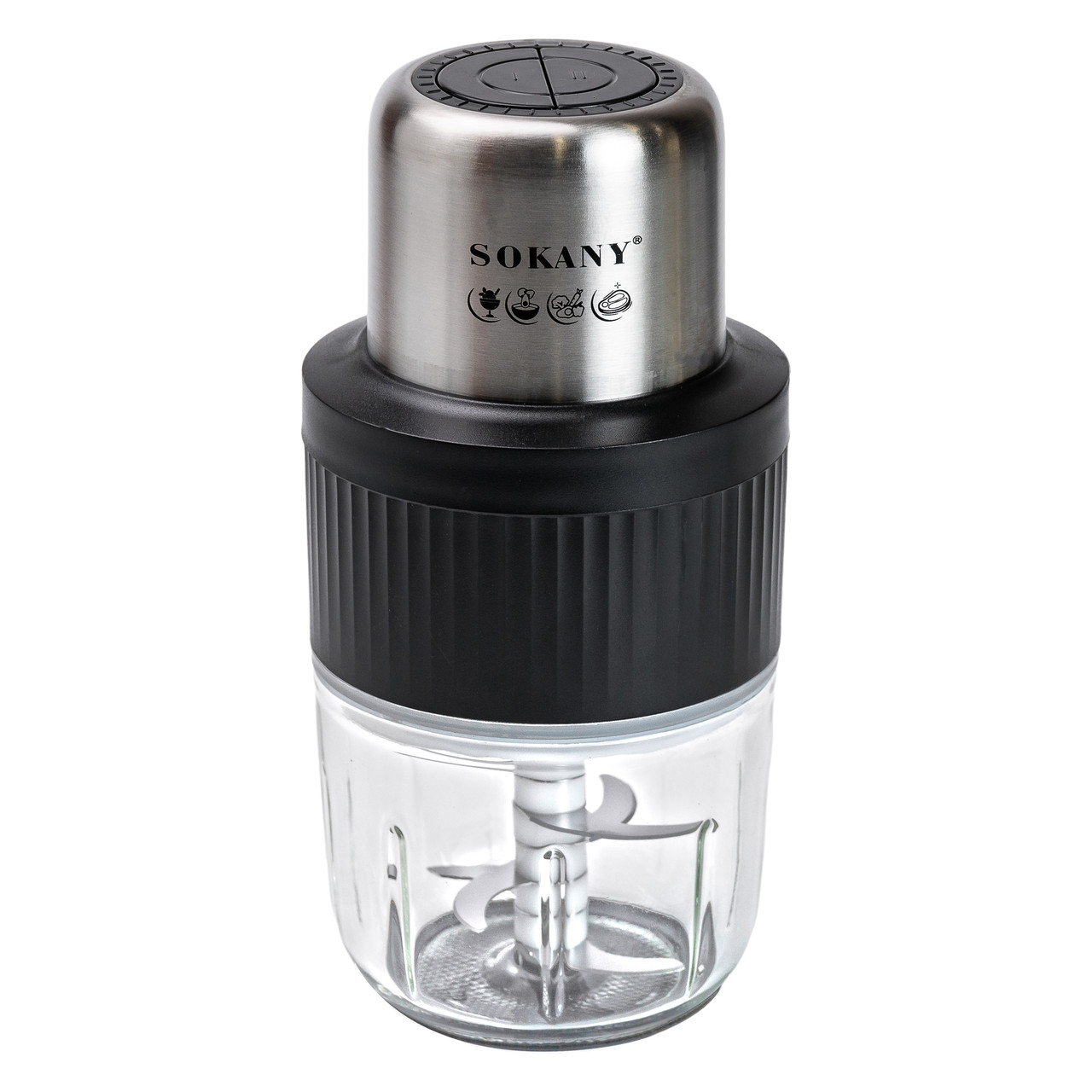 Чопер подрібнювач Sokany SKYM7032B 2в1 з чашами 0.5 і 3 літри 800 Вт