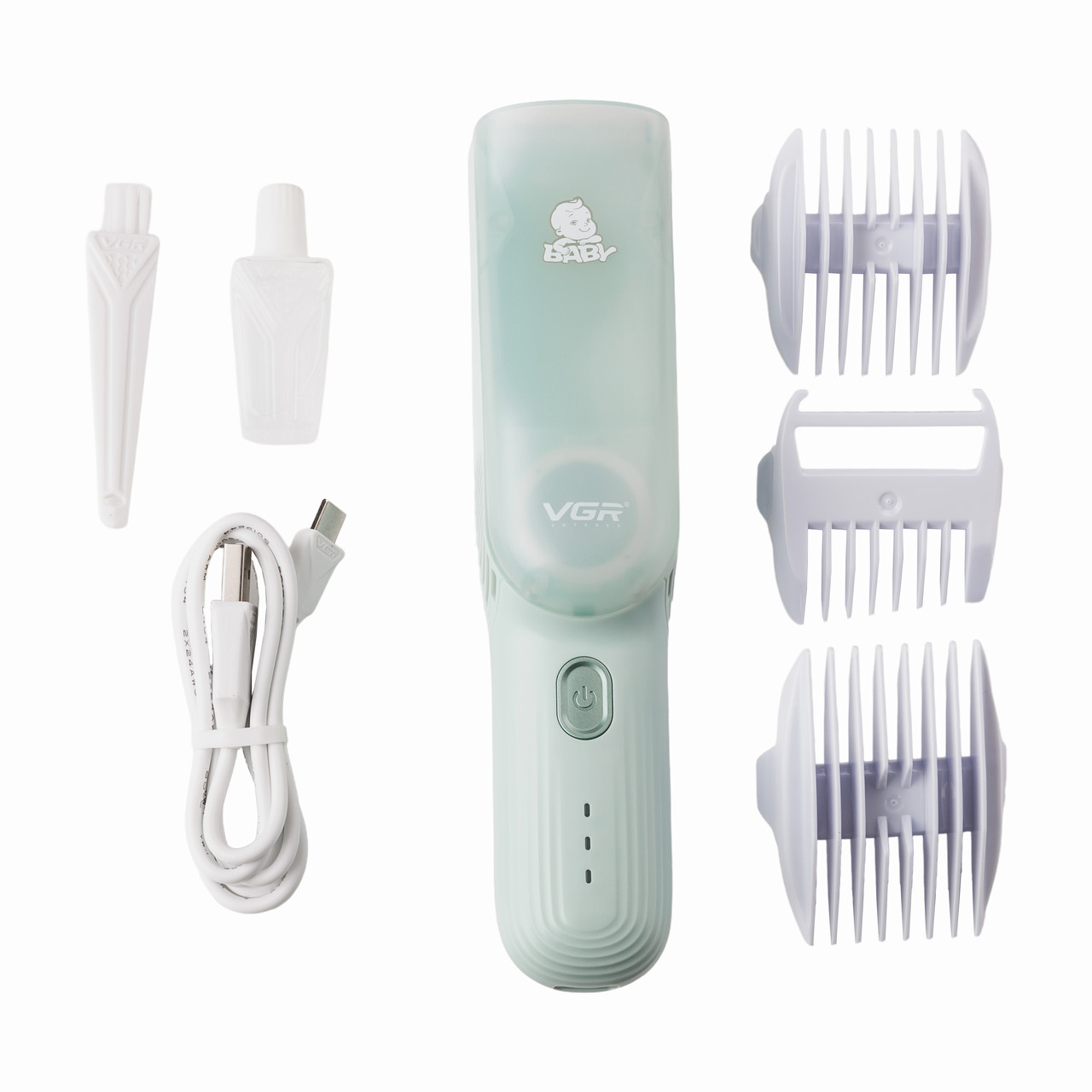 Дитяча машинка для стрижки з насадками акумуляторна безшумна VGR