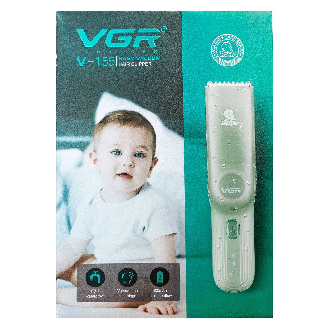 Дитяча машинка для стрижки з насадками акумуляторна безшумна VGR