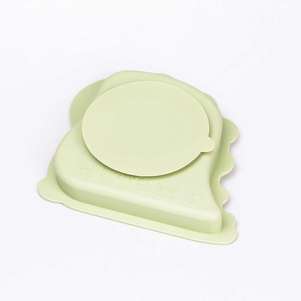 Дитячий набір силіконового посуду 3 предмети зелений