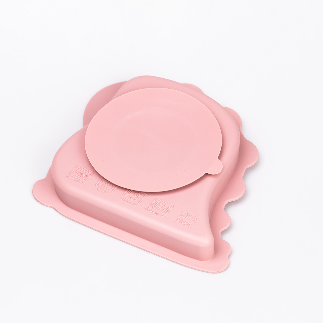 Дитячий набір силіконового посуду 3 предмети Рожевий