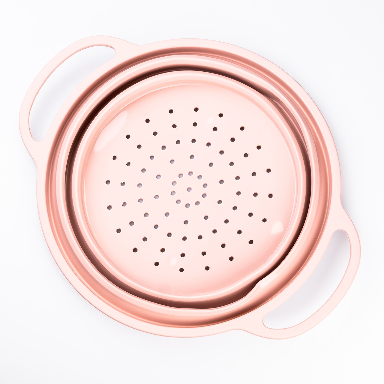 Друшляк силіконовий складаний з ручками 2.6 л Рожевий