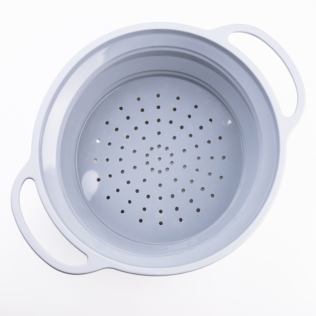 Друшляк 2.6 л силіконовий складаний з ручками 2.6 л Сірий