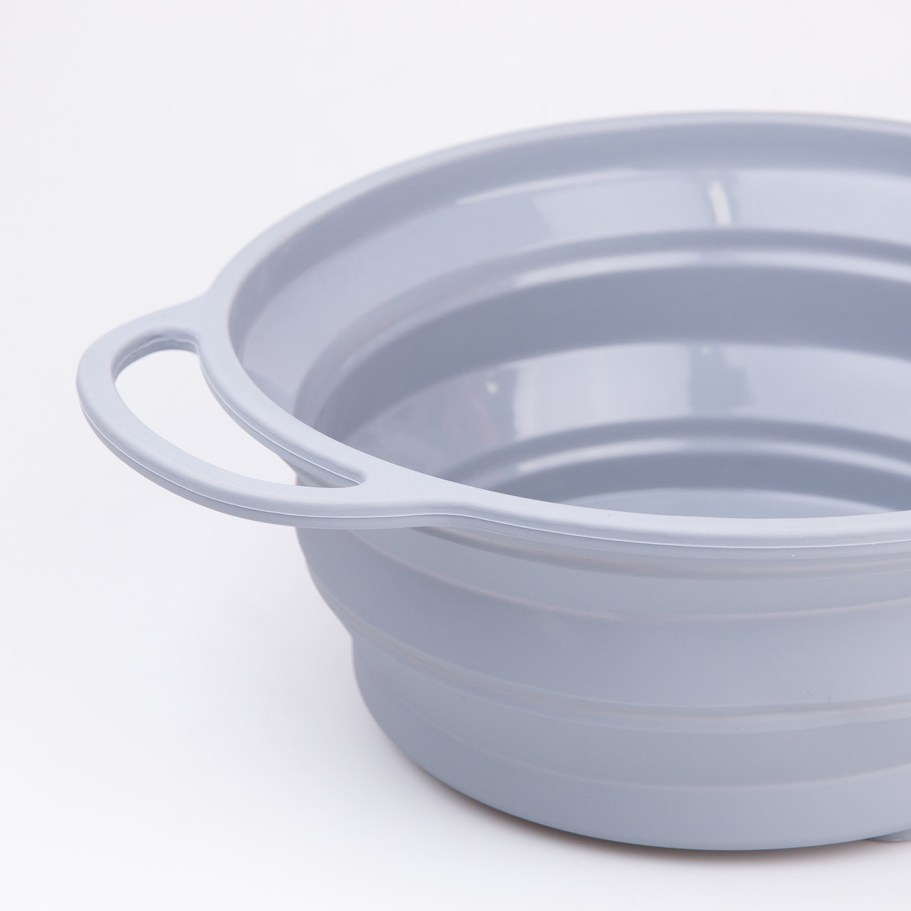 Друшляк 2.6 л силіконовий складаний з ручками 2.6 л Сірий