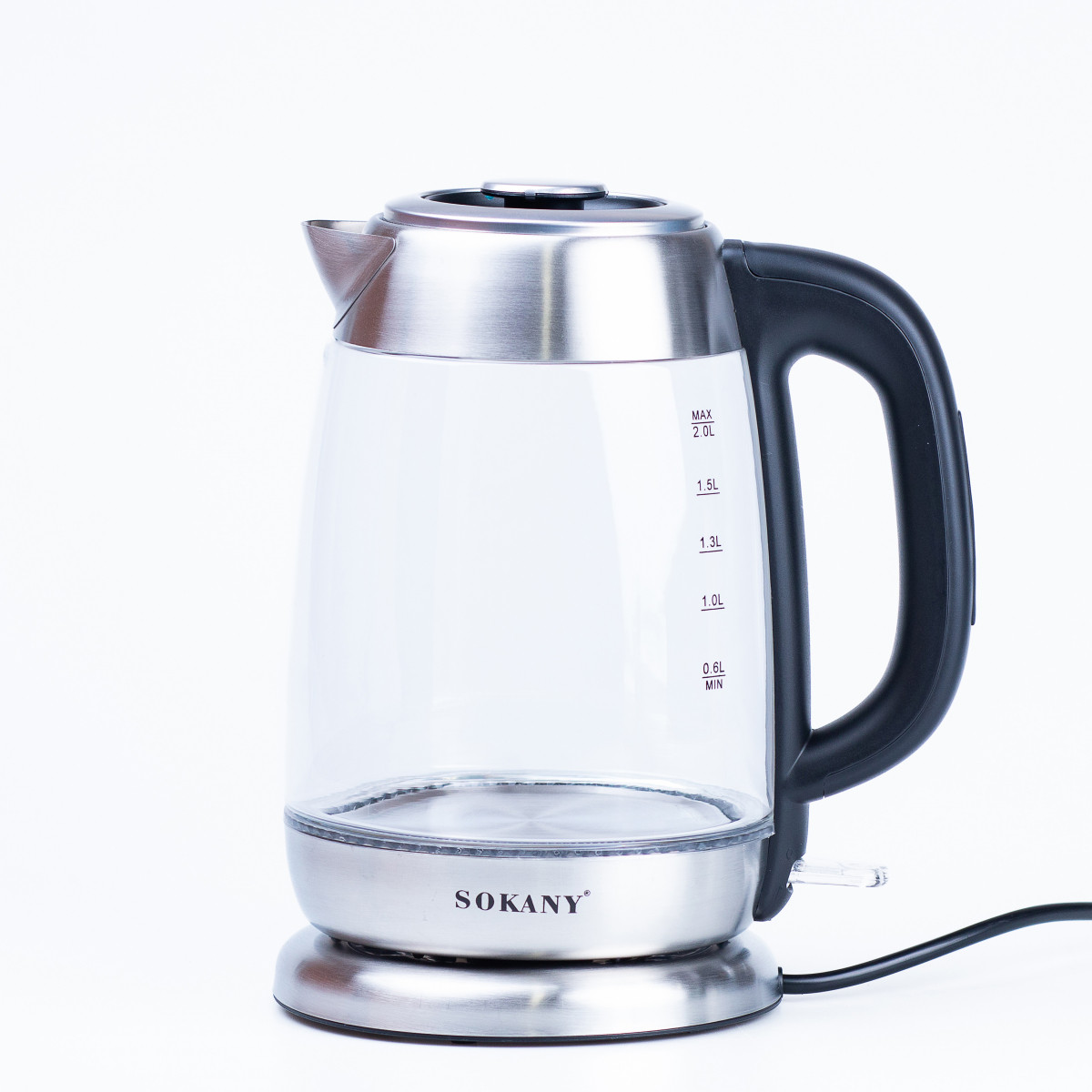 Електрочайник Sokany SK-SH-1069 Electric Kettle 2000W 2l прозорий чайник