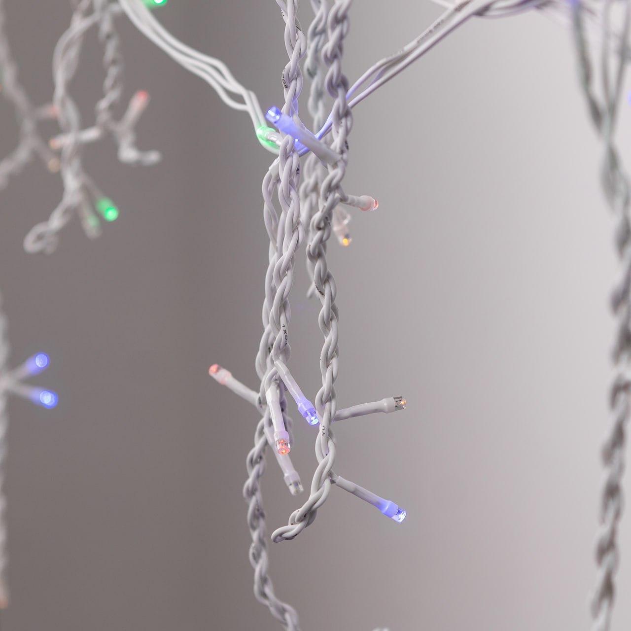 Гірлянда вулична світлодіодна 90 LED 3 метри білий дріт бахрома 18 ниток