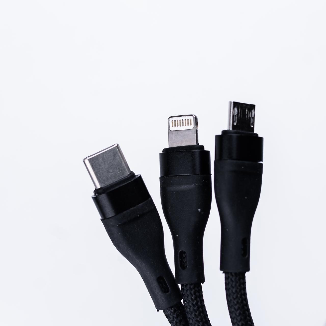 Кабель для зарядження 3-in-1 microUSB/Type-C//Lightning