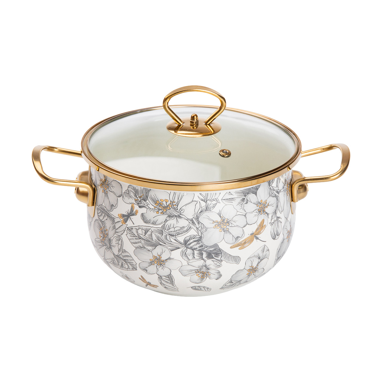 Емальована каструля об'ємом 3,5 л для газових, електричних та індукційних плит