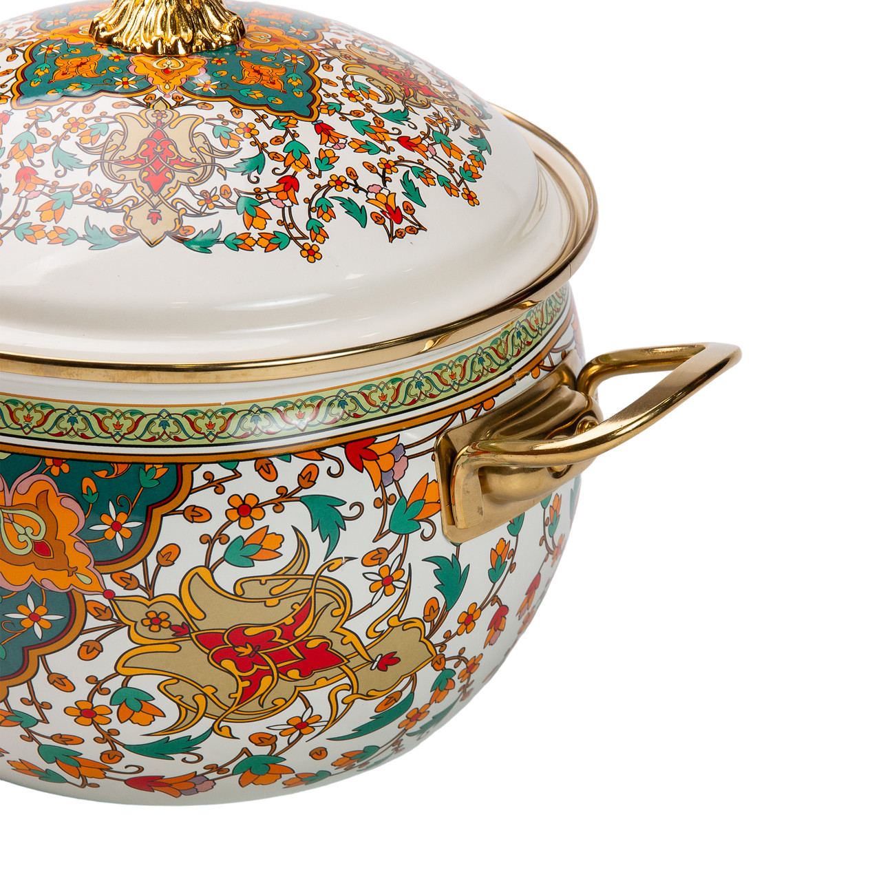 Емальована каструля об'ємом 4 літри для газових та електричних плит