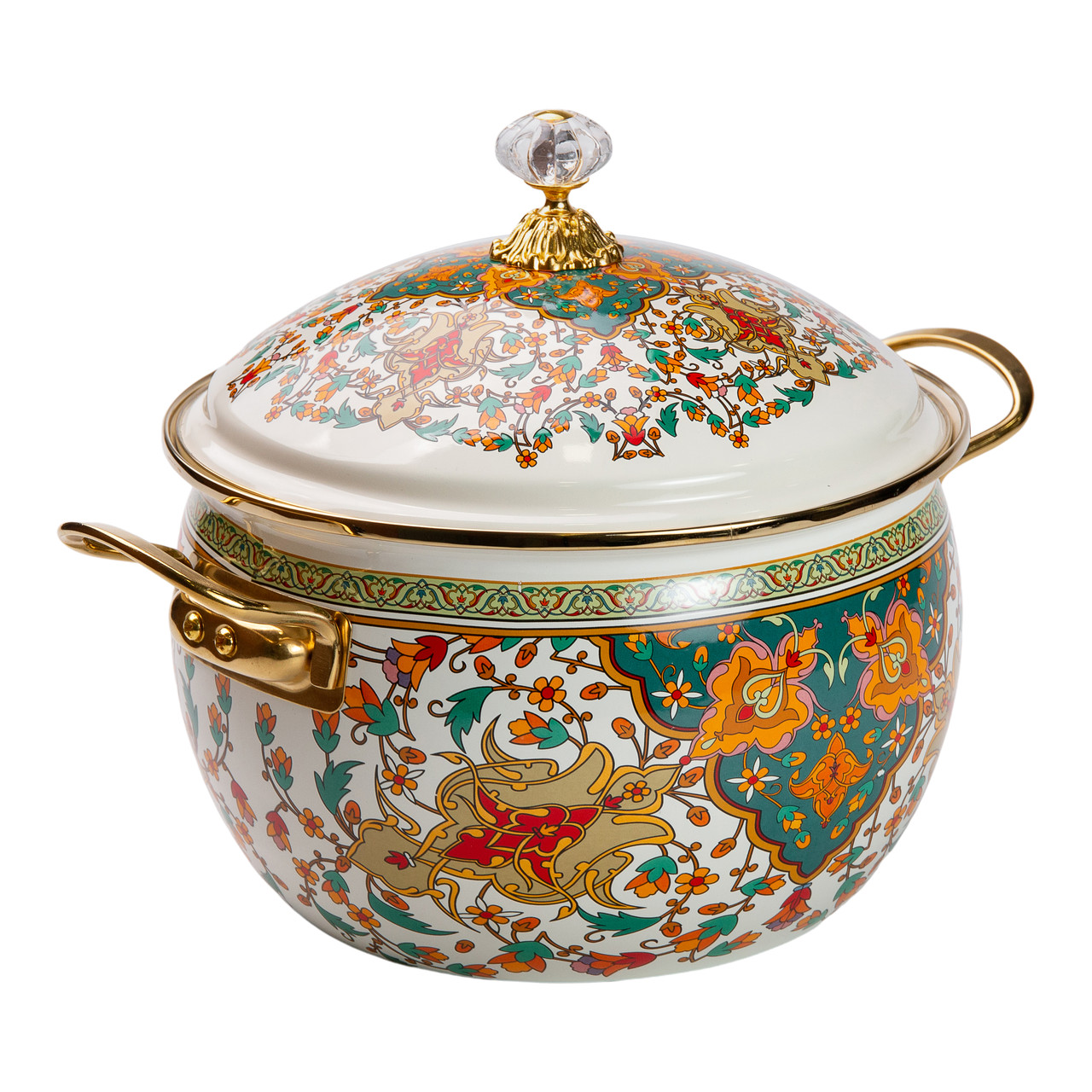 Емальована каструля об'ємом 5 літрів для газових та електричних плит