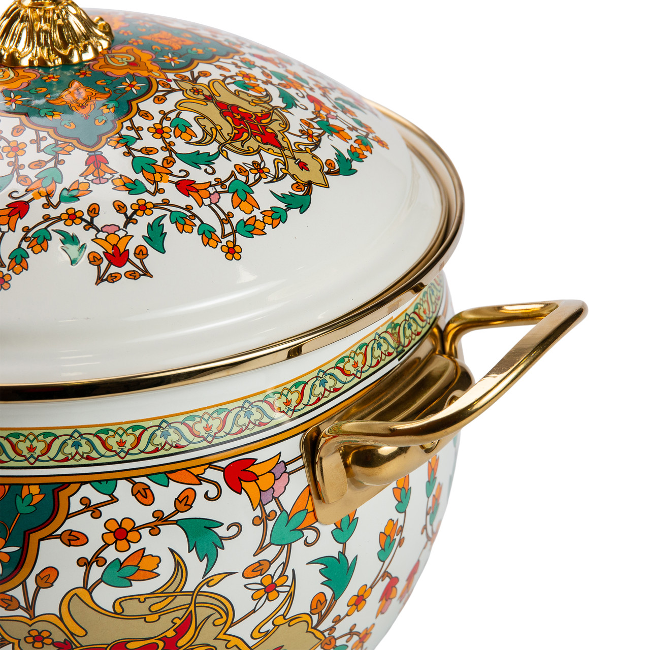 Емальована каструля об'ємом 5 літрів для газових та електричних плит