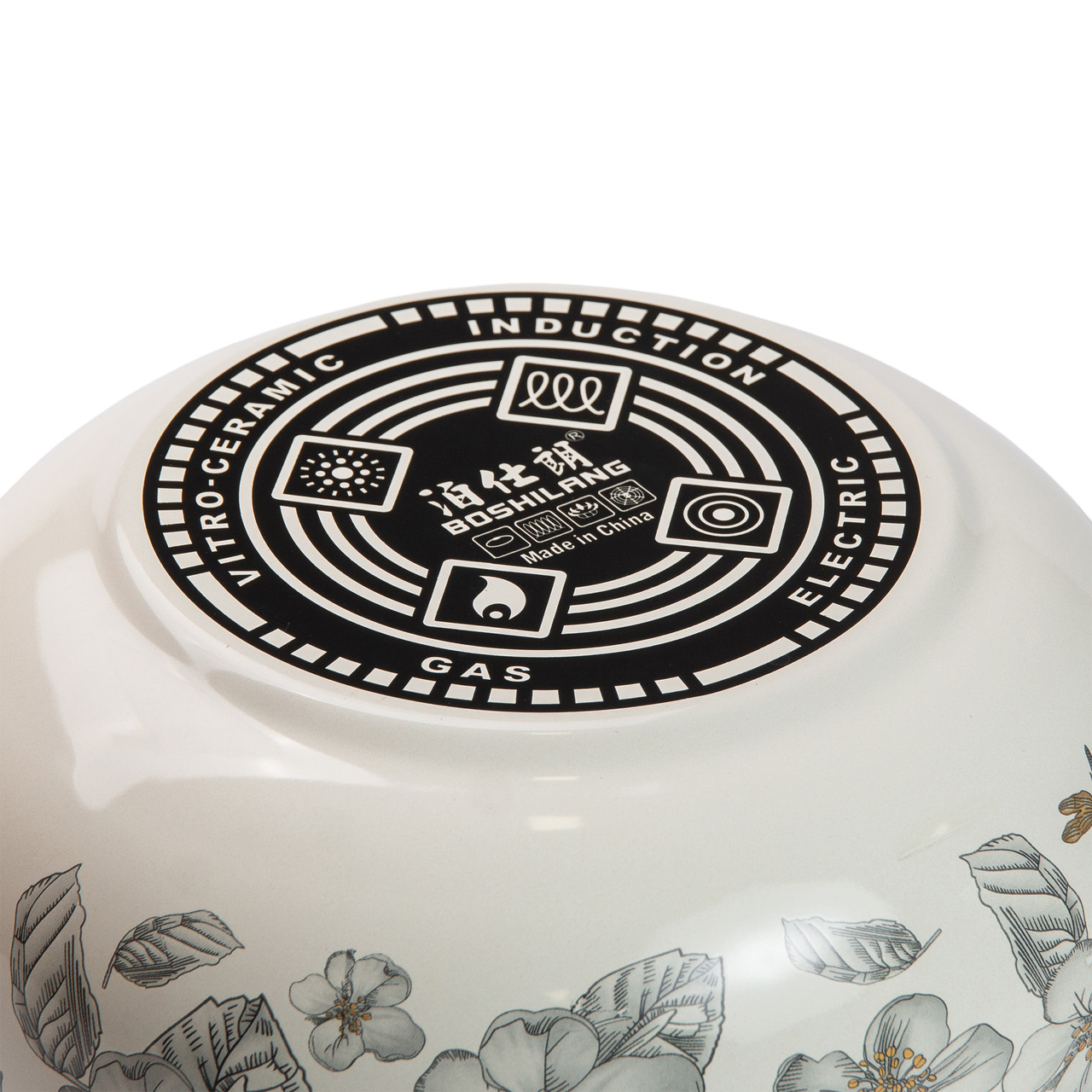 Емальована каструля об'ємом 6,5 л для газових, електричних та індукційних плит