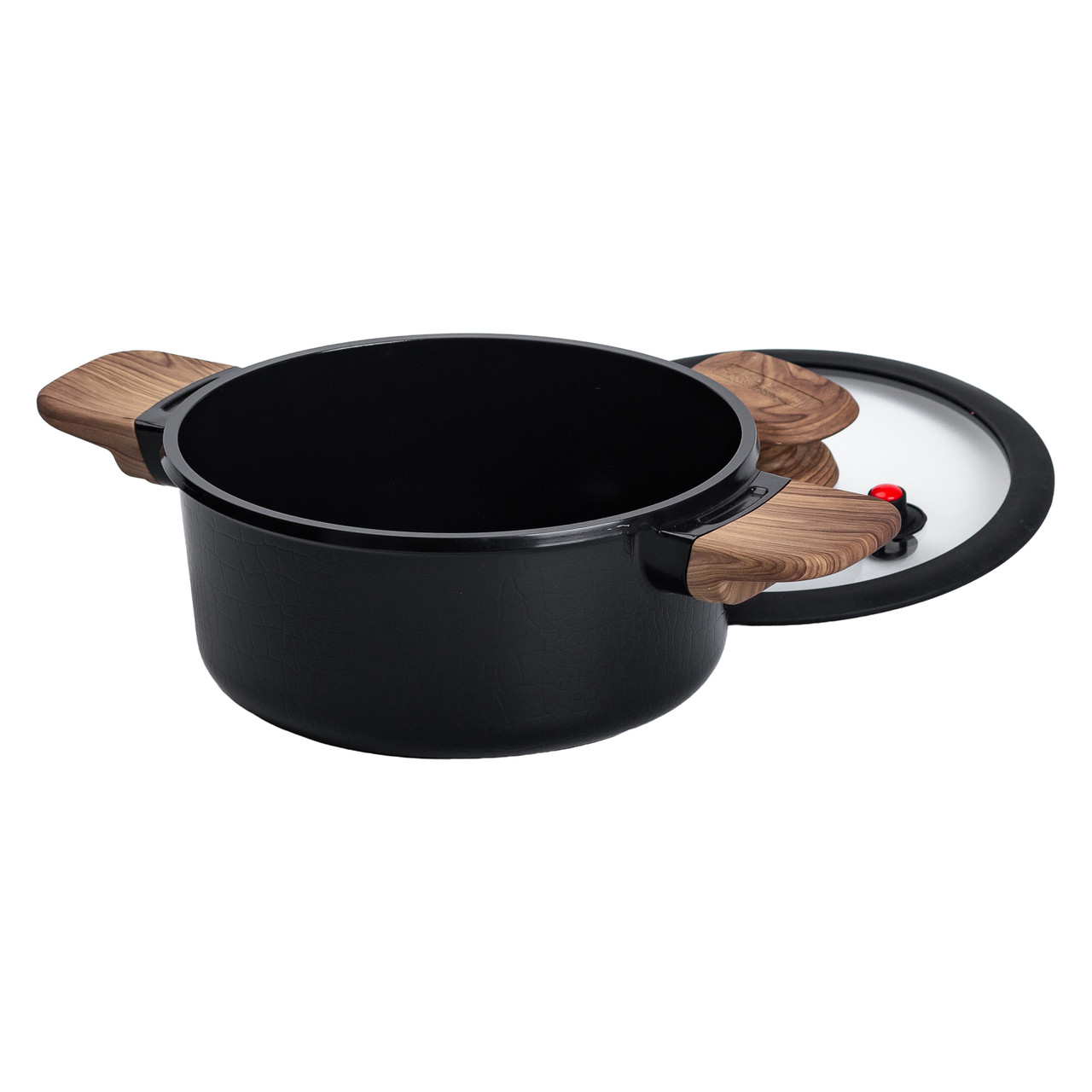 Алюмінієва каструля з керамічним покриттям антипригарним 2 л Ø 20 см чорний MGC