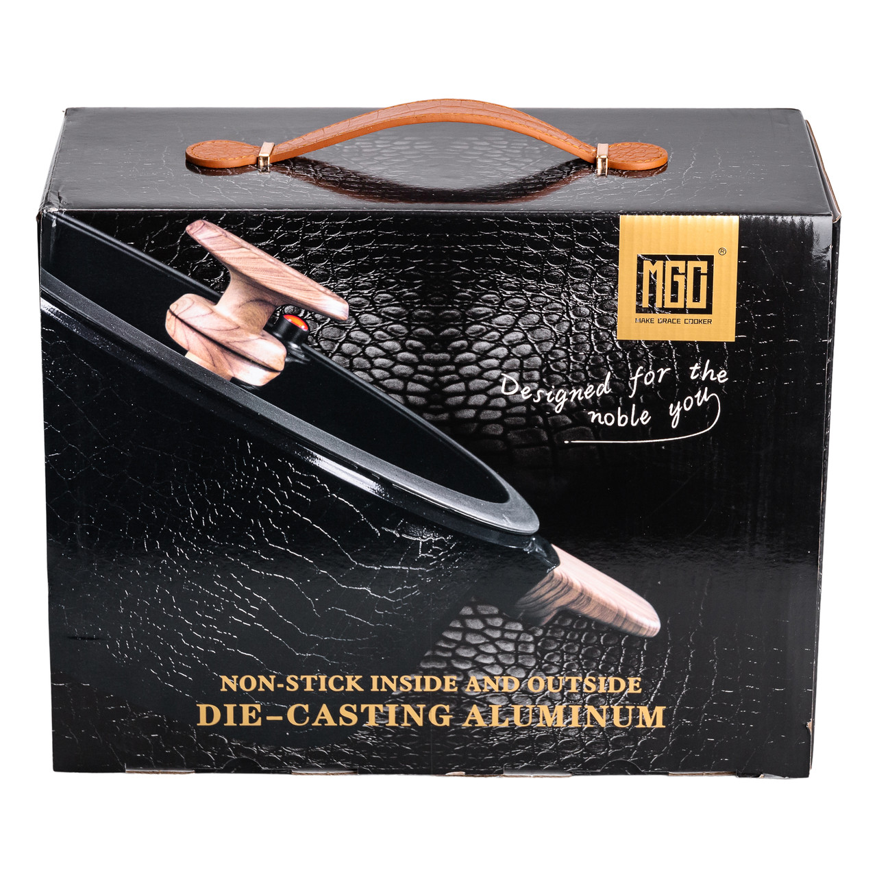 Алюмінієва каструля з керамічним покриттям антипригарним 3 л Ø 24 см чорний MGC