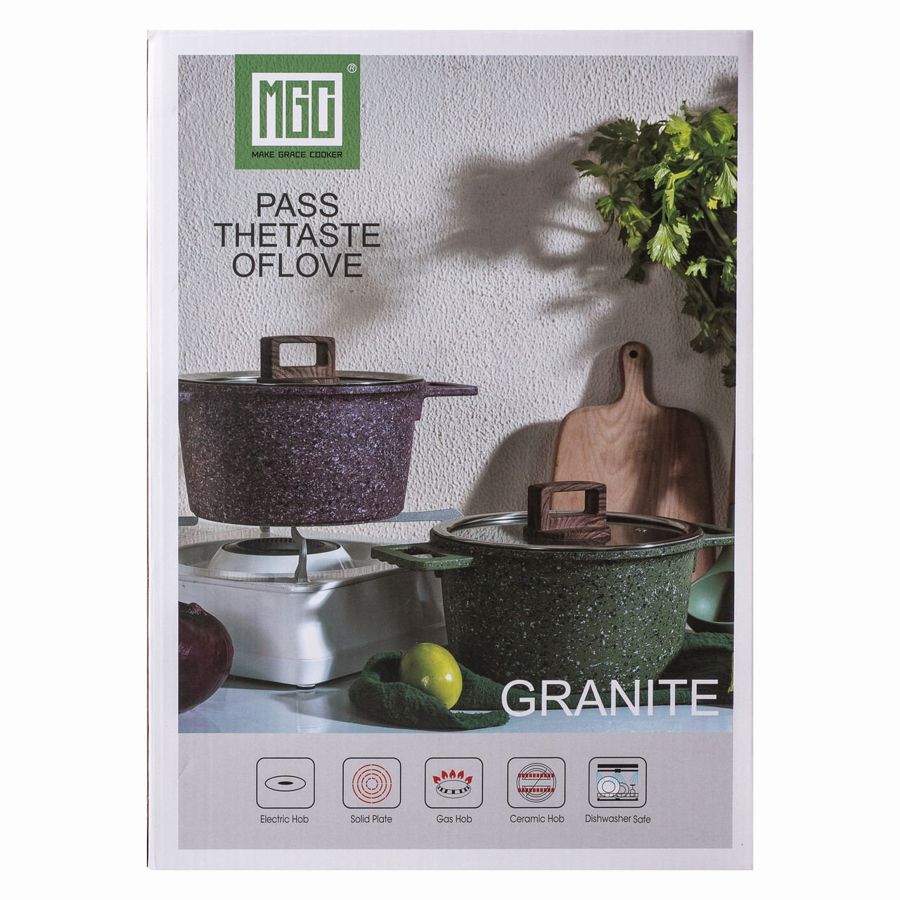 Алюмінієва каструля об'ємом 3 літри з кришкою Ø 20 (см), з антипригарним покриттям MGC