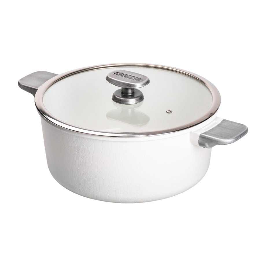 Алюмінієва каструля з керамічним покриттям антипригарним 4 л Ø 28 см білий MGC