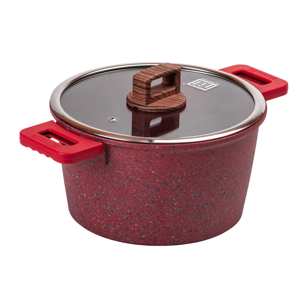 Алюмінієва каструля об'ємом 5,3 л з кришкою Ø 24 см з антипригарним покриттям MGC