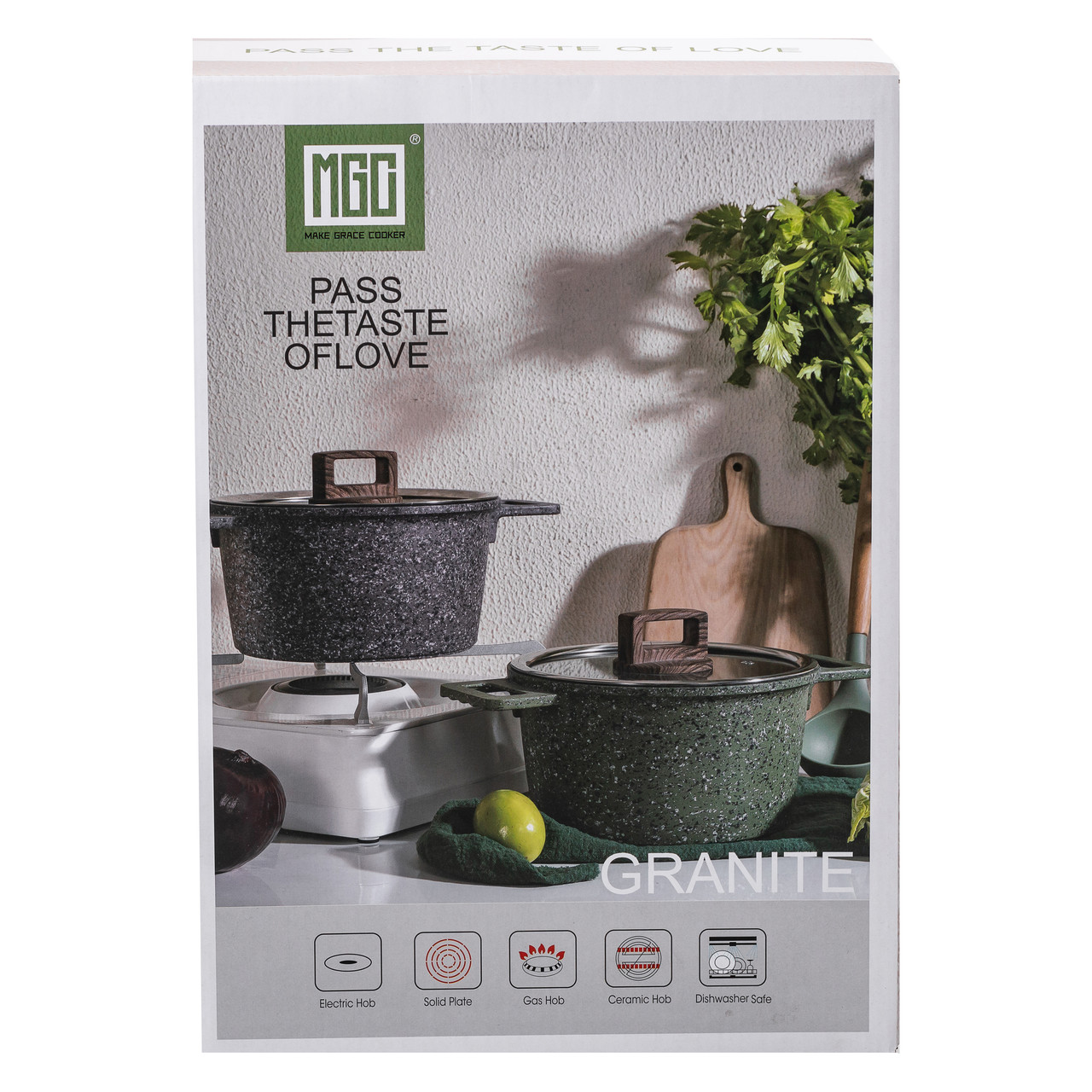 Алюмінієва каструля об&apos;ємом 5,3 л з кришкою Ø 24 см з антипригарним покриттям MGC