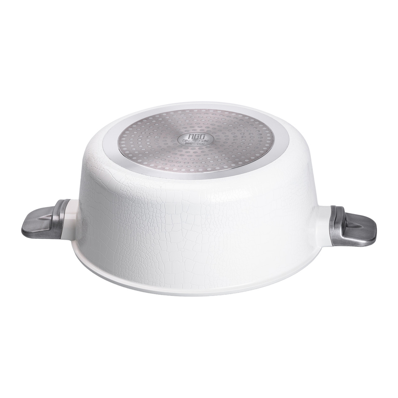 Алюмінієва каструля з керамічним покриттям антипригарним 5 л Ø 30 см біла MGC