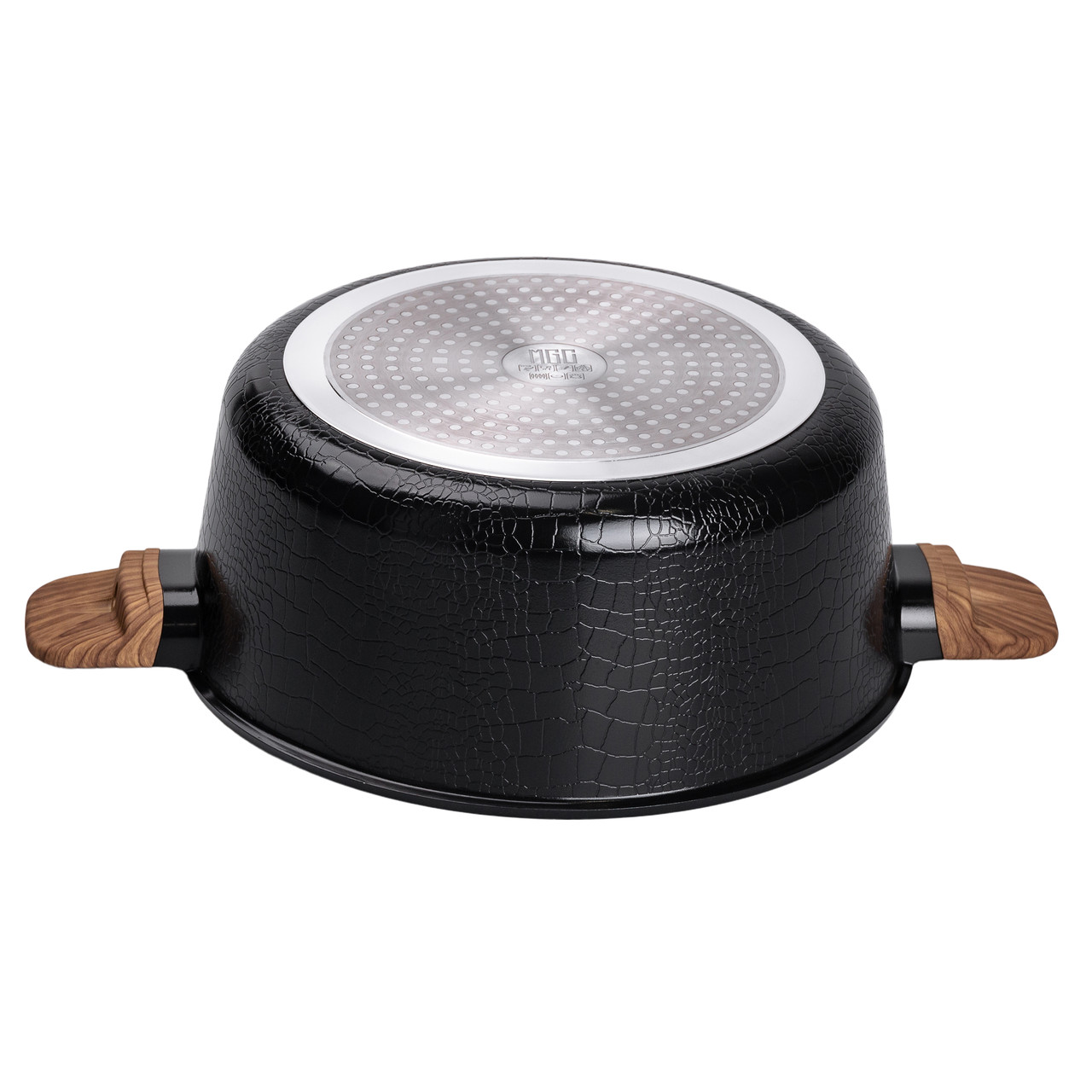 Алюмінієва каструля з керамічним покриттям антипригарним 5 л Ø 30 см чорна MGC