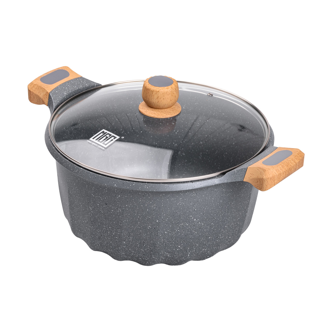 Велика алюмінієва каструля об&apos;ємом 11 літрів з антипригарною кришкою Ø32 см