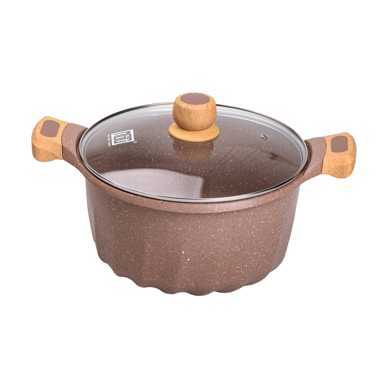 Алюмінієва каструля (8 л), Ø28 см, з кришкою, з антипригарним покриттям MGC